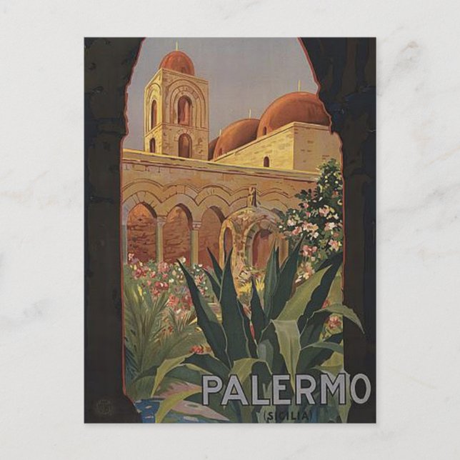 Carte postale Vintage voyage Palerme Sicile (Devant)