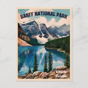 Carte Postale Vintage voyage Parc national Banff Graphique rétro