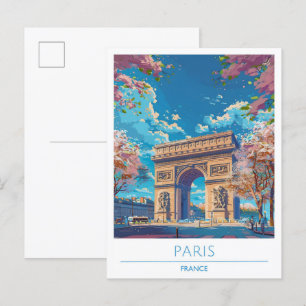Carte Postale Vintage voyage Paris France