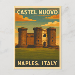 Carte Postale Vintage voyage rétro Castel Nuovo Naples Italie
