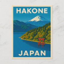 Vintage voyage rétro Hakone Japon Paysage Pittores