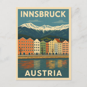 Carte Postale Vintage voyage rétro Innsbruck Autriche Paysage