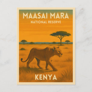 Carte Postale Vintage voyage rétro Kenya Afrique Nature faunique