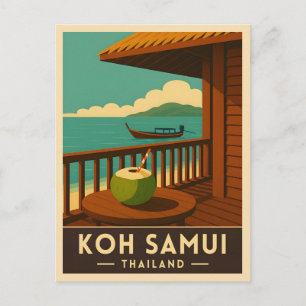 Carte Postale Vintage voyage rétro Koh Samui Island Thaïlande