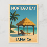 Vintage voyage rétro Montego Bay Jamaïque Beach
