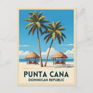 Carte Postale Vintage voyage rétro Punta Cana République Dominic