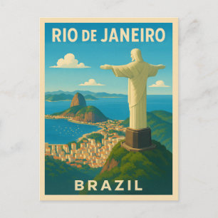 Carte Postale Vintage voyage rétro Rio de Janeiro Brésil Pittore