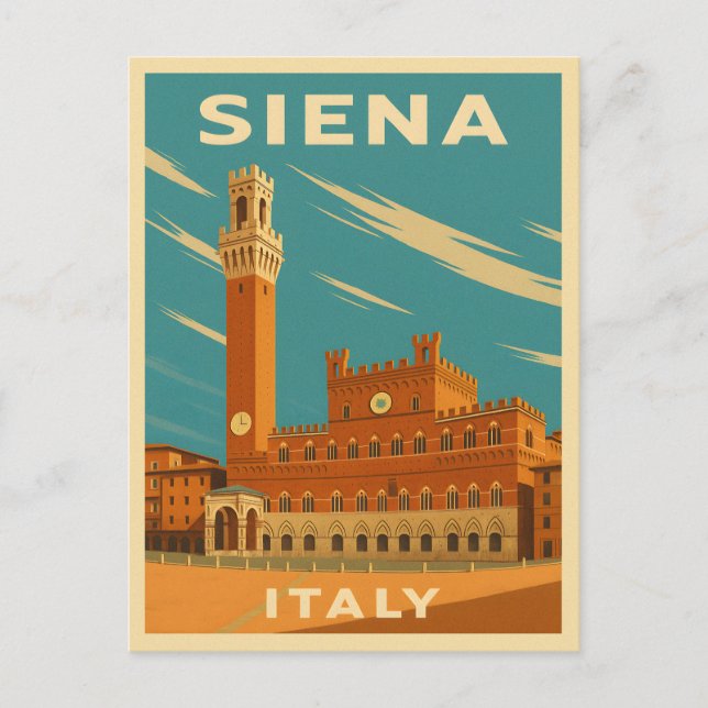Carte Postale Vintage voyage rétro Siena Italie Pittoresque (Devant)
