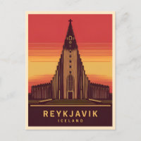 Vintage voyage Reykjavik Islande Hallgrimskirkja
