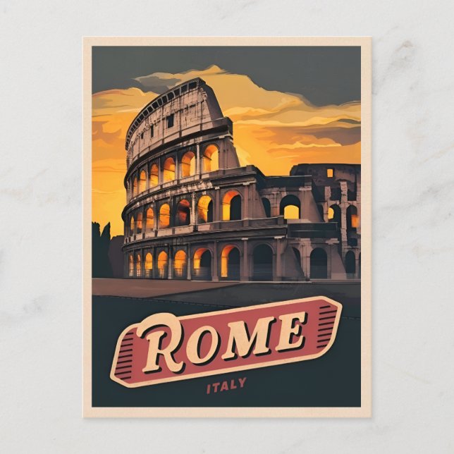 Carte Postale Vintage voyage Rome Italie Colisée Retro Pittoresq (Devant)