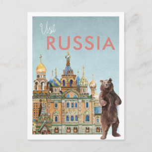 Carte postale Vintage voyage Russie