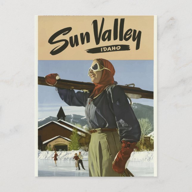 Carte Postale Vintage voyage Sun Valley Idaho (Devant)