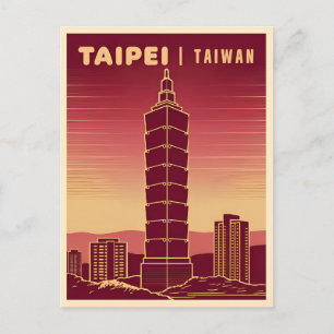 Carte Postale Vintage voyage Taipei 101 Taiwan Rétro Pittoresque