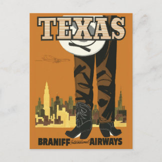 Carte postale Vintage voyage Texas (mise à jour de