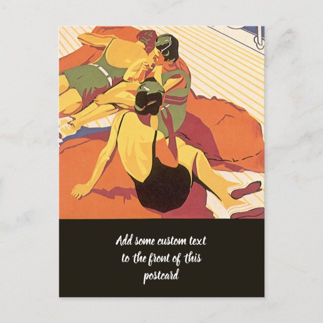 Carte Postale Vintage voyage, Vacances en bateau de croisière (Devant)