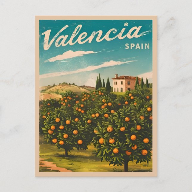 Carte Postale Vintage voyage Valencia Espagne Rétro Pittoresque (Devant)