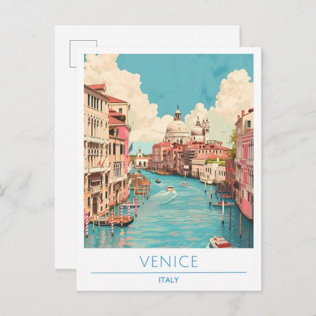 Carte Postale Vintage voyage Venice Italie (Devant / Derrière)