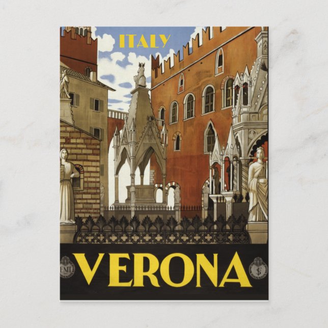 CARTE POSTALE VINTAGE VOYAGE VERONA ITALY (Devant)