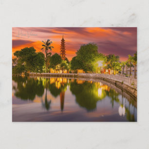 Carte Postale Vintage voyage ville hanoi vietnam vacances rétro