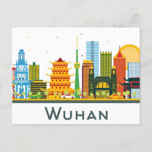Carte Postale Vintage voyage ville Wuhan Chine Chine vacances ch
