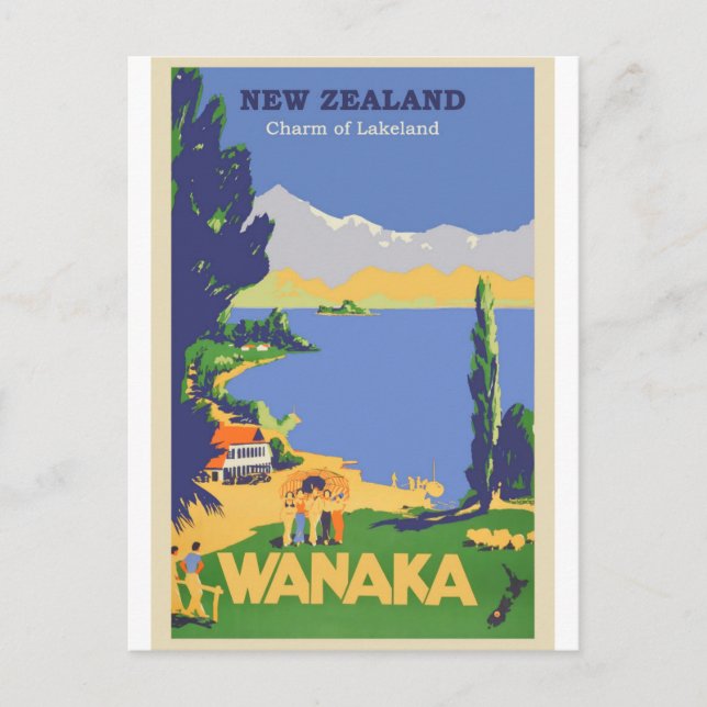 Carte postale Vintage voyage Wanaka Nouvelle-Zélan (Devant)