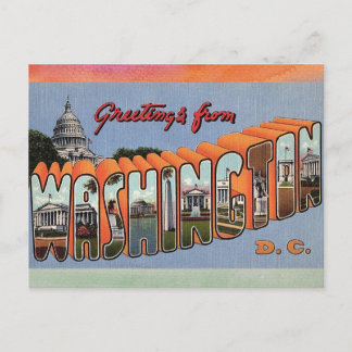 Carte postale Vintage voyage Washington D.C.