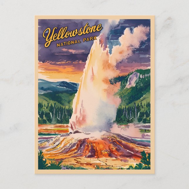 Carte Postale Vintage voyage Yellowstone National Park Retro (Devant)