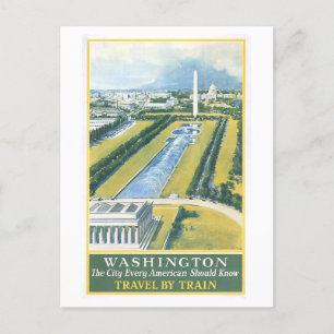Carte postale vintage Washington DC Travel Poster