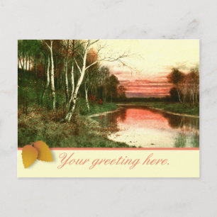 Carte postale vintage Watercolor Fall Landscape Sc