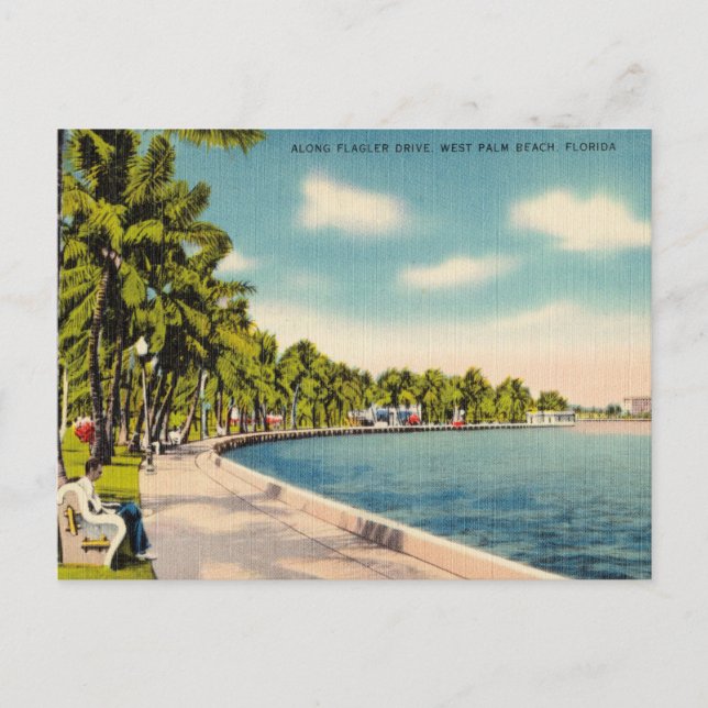 Carte Postale Vintage West Palm Beach, Floride (Devant)