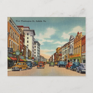 Carte Postale Vintage West Washington St., Suffolk, Virginie