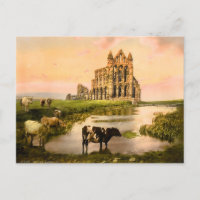Vintage Whitby Abbey Yorkshire Angleterre