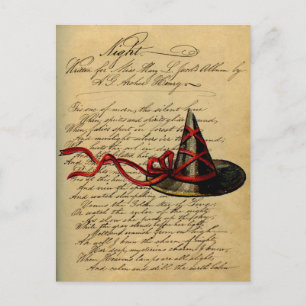 Carte Postale Vintage Wicca Chic sorcière rime de nuit Casquette