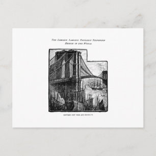 Carte Postale Vintage Williamsburg Brooklyn Bridge New York City