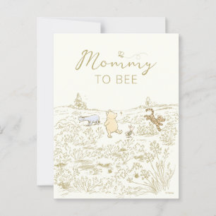 Carte Postale Vintage Winnie le Baby shower en bois de 35 hectar