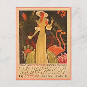Carte Postale Vintage Winter Resort ad 