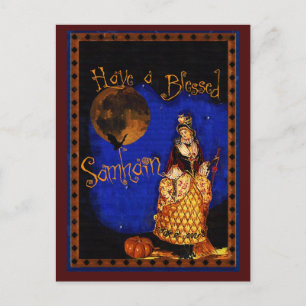 Carte Postale Vintage Witch Samhain Postcard