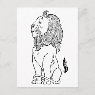 Carte Postale Vintage Wizard of Oz, Brave Cowardly Lion