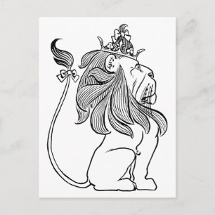 Carte Postale Vintage Wizard of Oz, Cowardly Lion with Crown