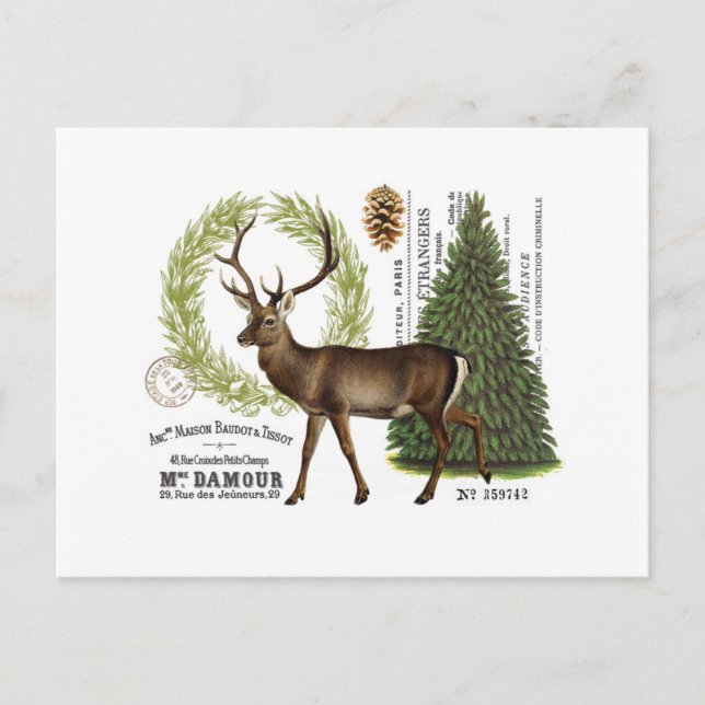 Carte Postale Vintage woodwinter (Devant)