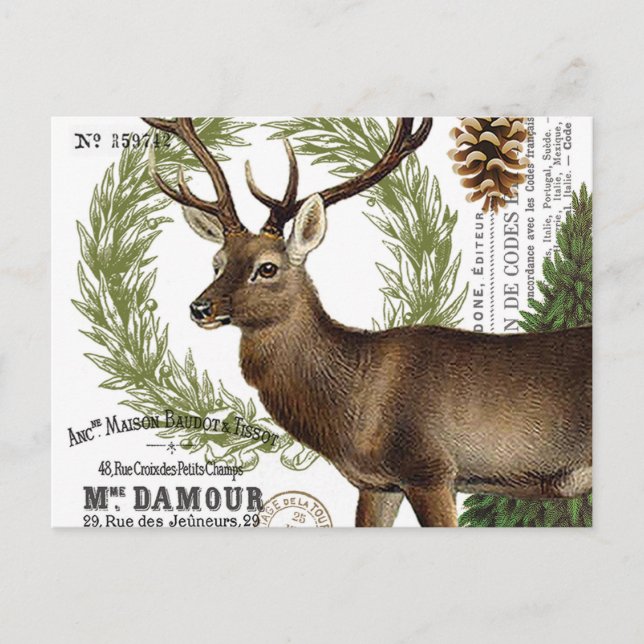 Carte Postale Vintage woodwinter (Devant)