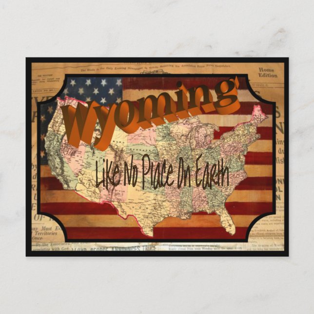 Carte postale vintage Wyoming (Devant)