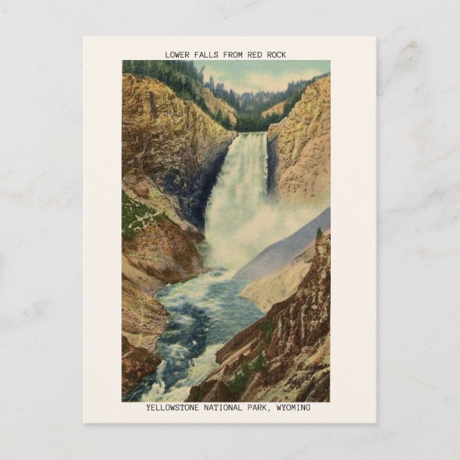 Carte postale vintage Yellowstone, Lower Falls (Devant)