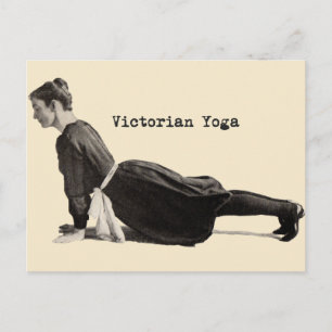 Carte Postale Vintage Yoga Woman Up Chien Antique