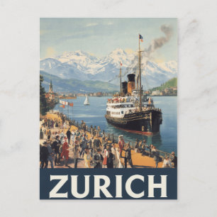 Carte Postale Vintage Zurich Suisse