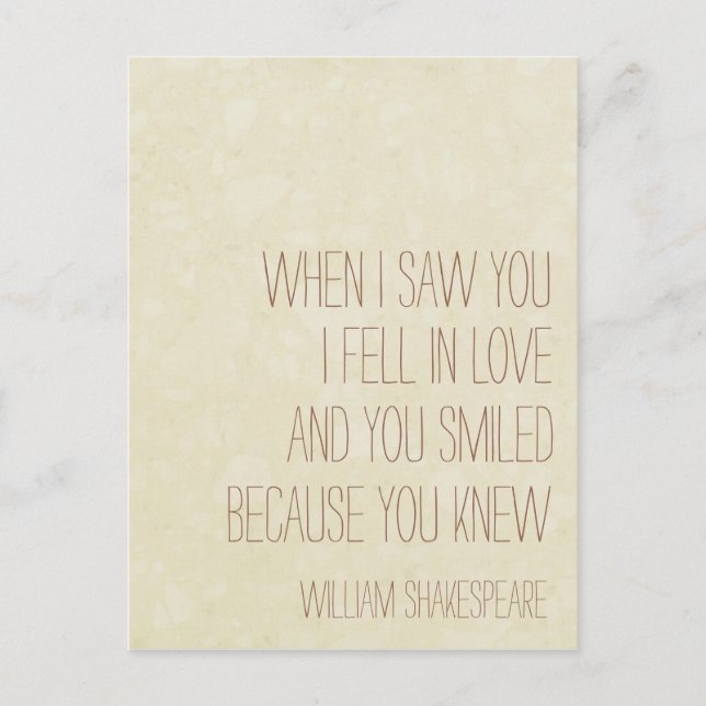 Carte Postale VintageLove - William Shakespeare Quote - Postcard (Devant)