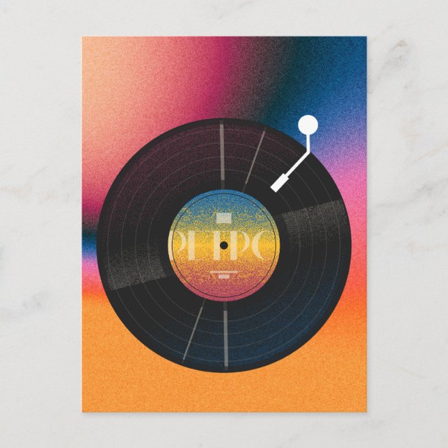Carte Postale Vinyl coloré rétro (Devant)