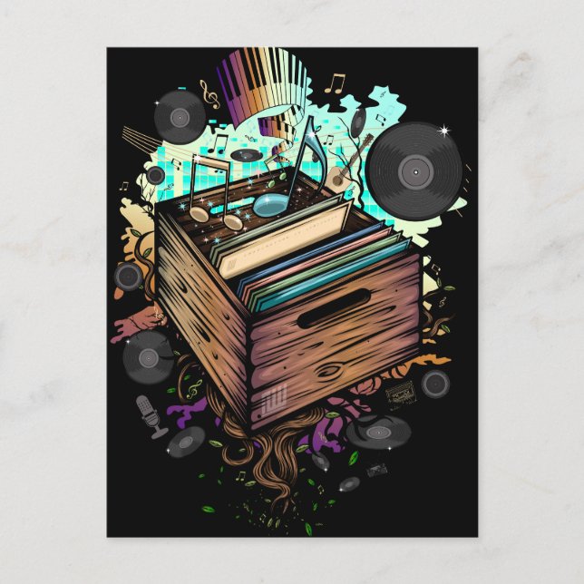 Carte Postale Vinyl Crate (Devant)
