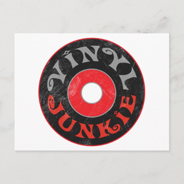 Carte Postale Vinyl Junkie (Devant)