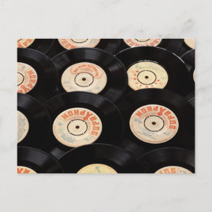 Carte Postale Vinyl Records Arrière - plan